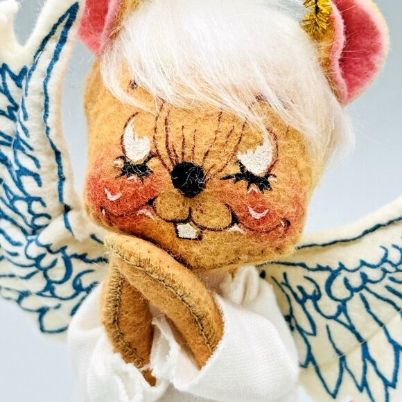 Annalee Mouse Angel Nativity Praying Gold Halo 1996 Vintage Christmas USA 7 inch - Picture 2 of 9